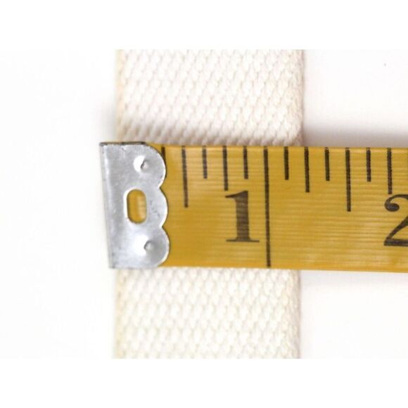 ITALIAN BROWN GENUINE LEATHER 1 1/4"Wd CREAM CANVAS GOLF MEN'S BELT 42-44 (67M - Picture 7 of 11